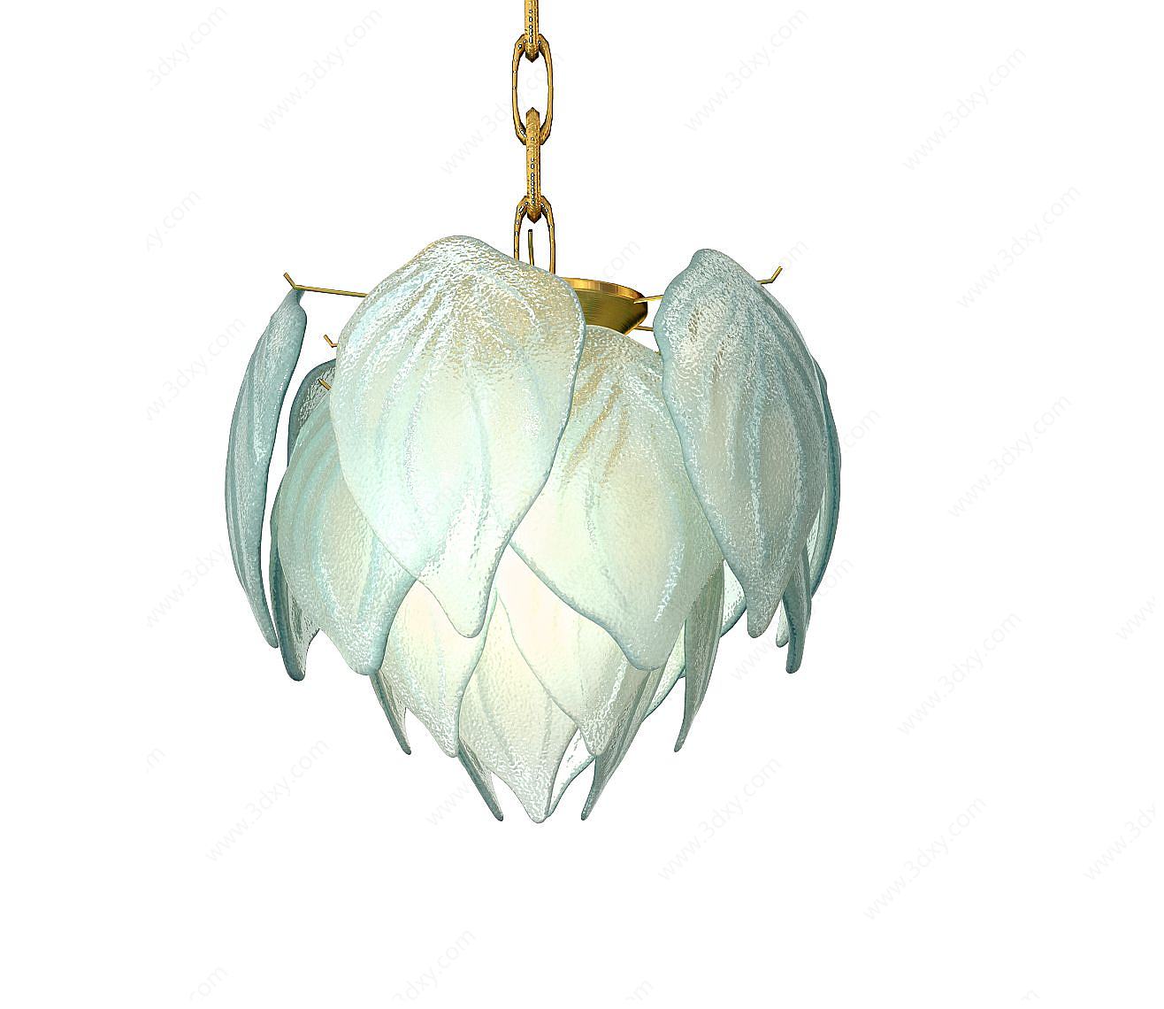水晶花朵造型吊灯3D模型