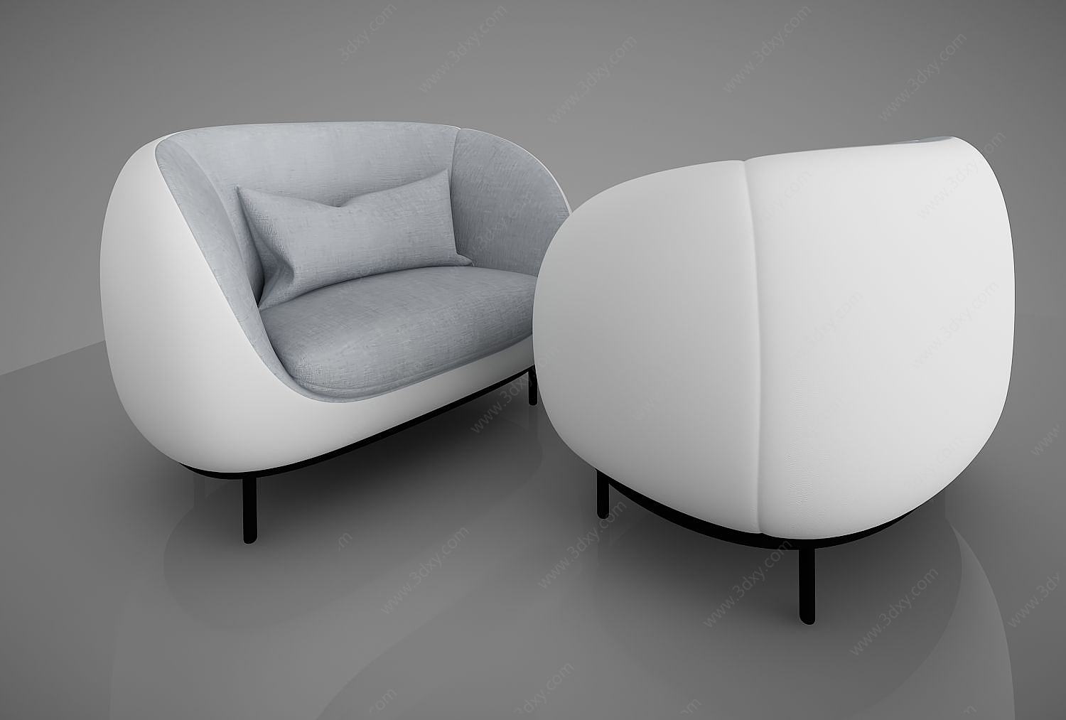 现代时尚单人沙发3D模型