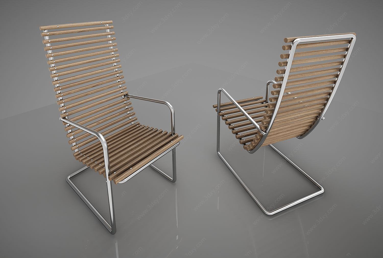休闲办公铁椅3D模型