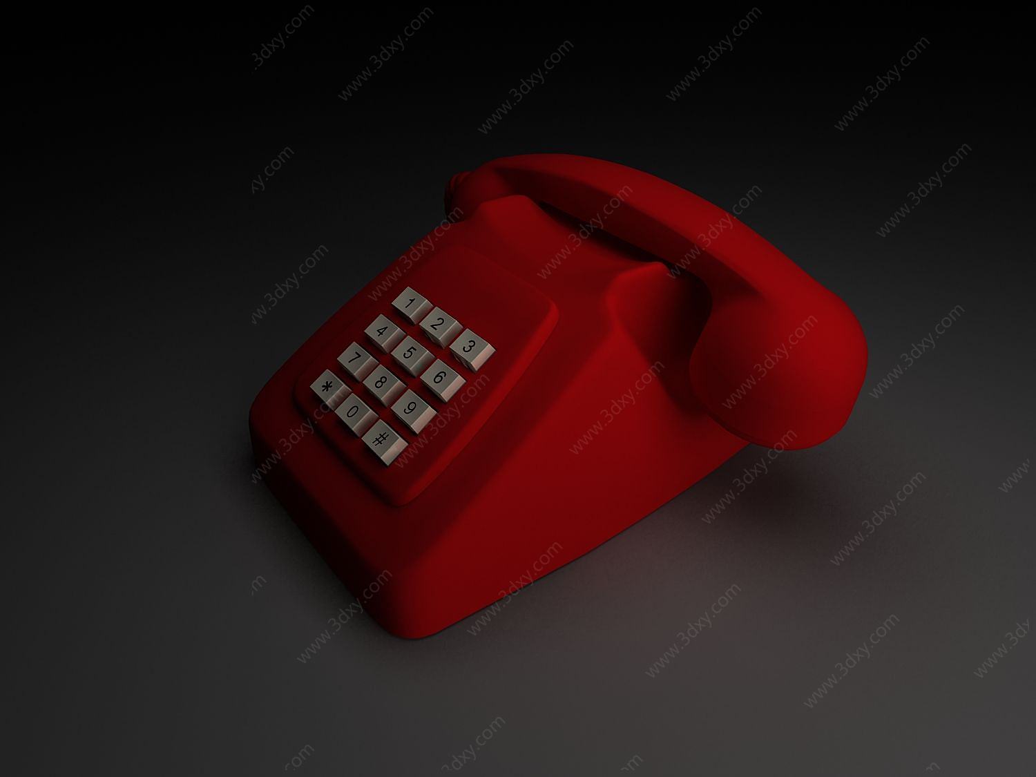 老式电话座机3D模型