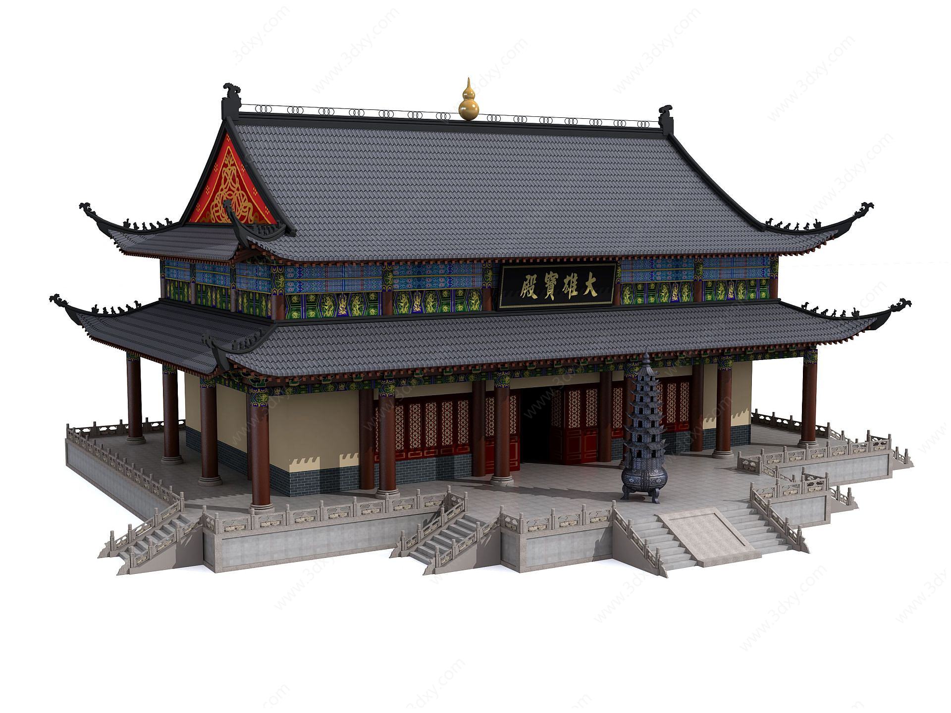 中式古建宝殿3D模型