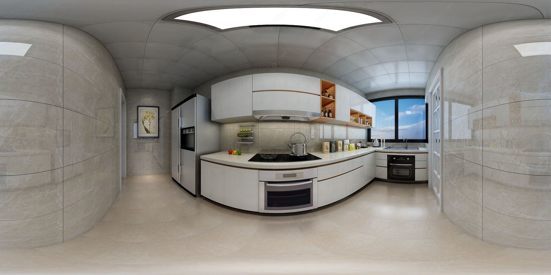 现代餐厨空间3D模型