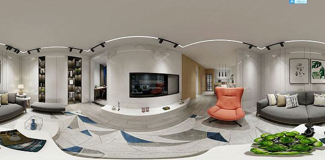 现代客厅多人沙发3D模型