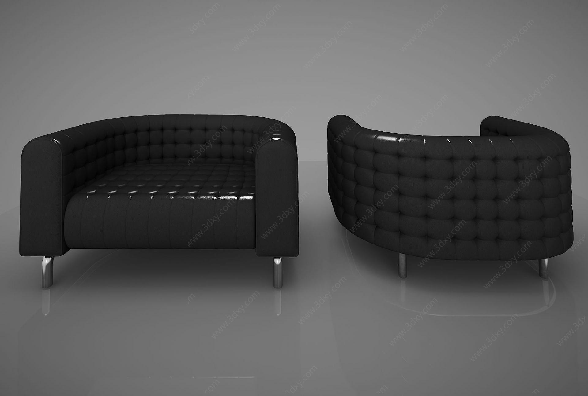简欧单人沙发3D模型