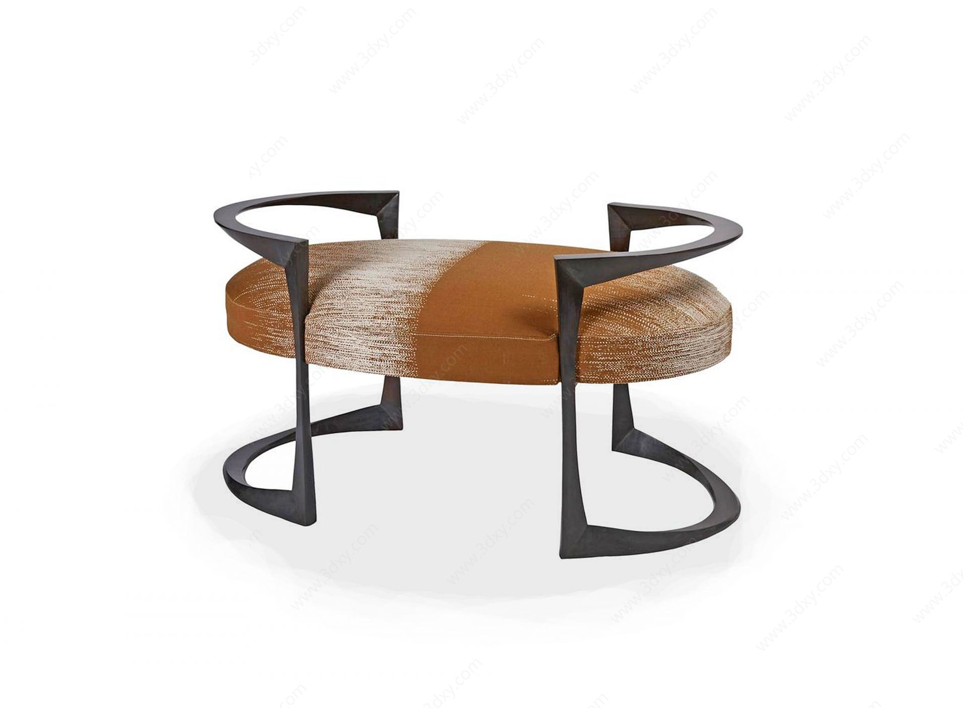 创意实木凳榻3D模型