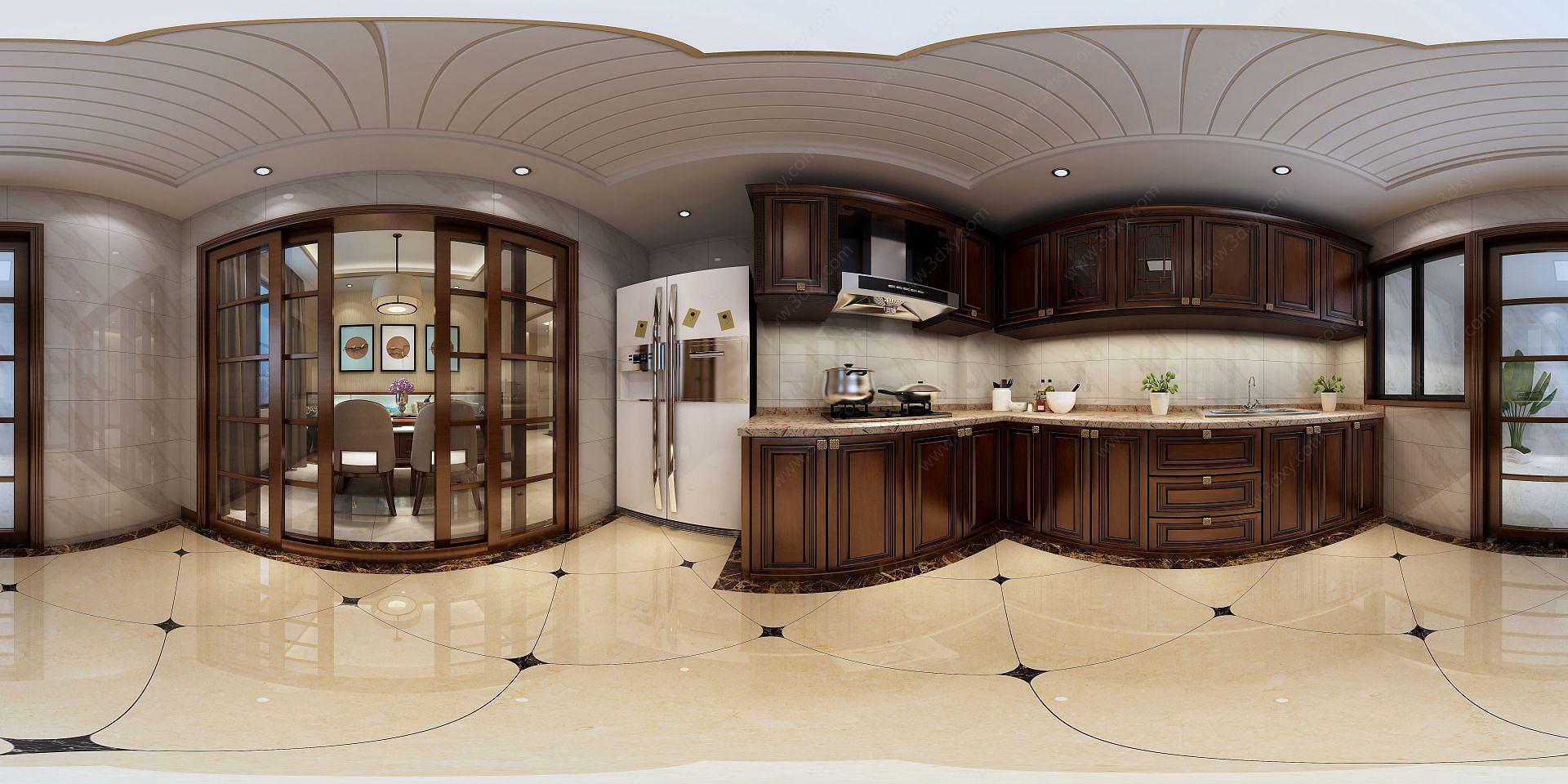 现代餐厨空间3D模型