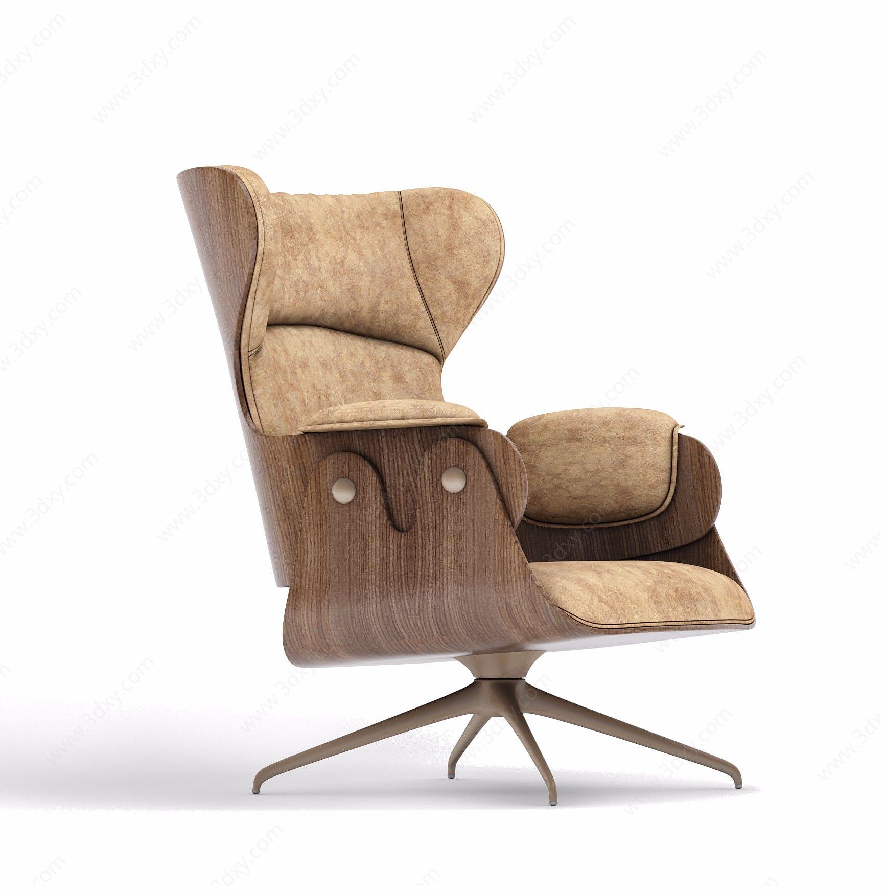 现代靠背椅休闲椅3D模型