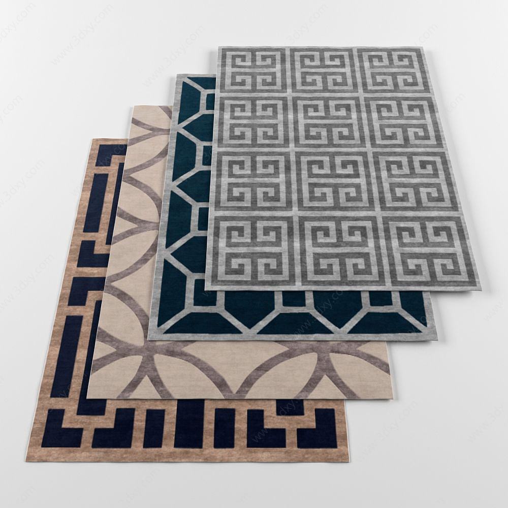中式地毯3D模型