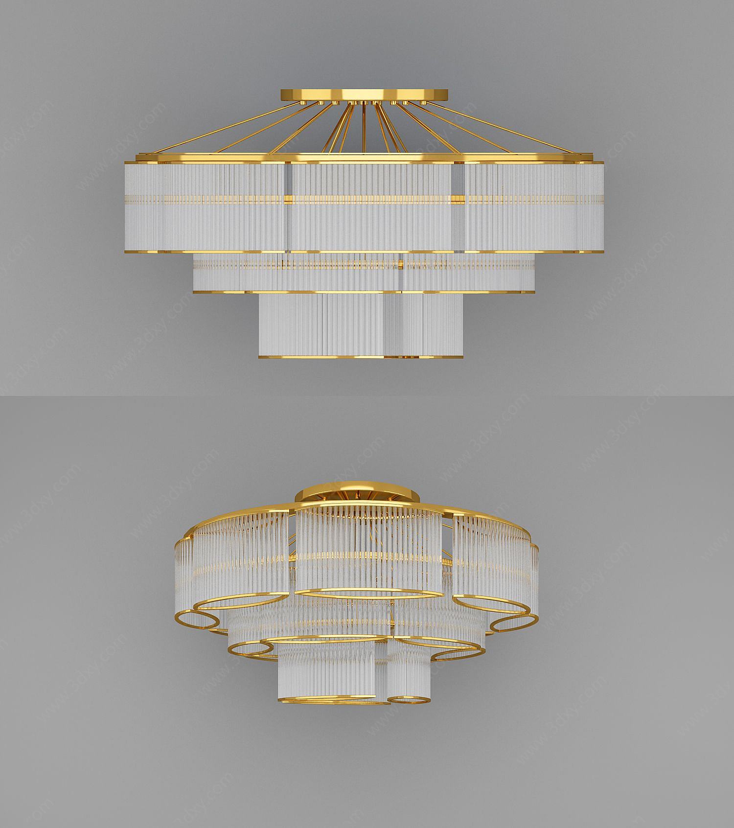 多层水晶吊灯3D模型