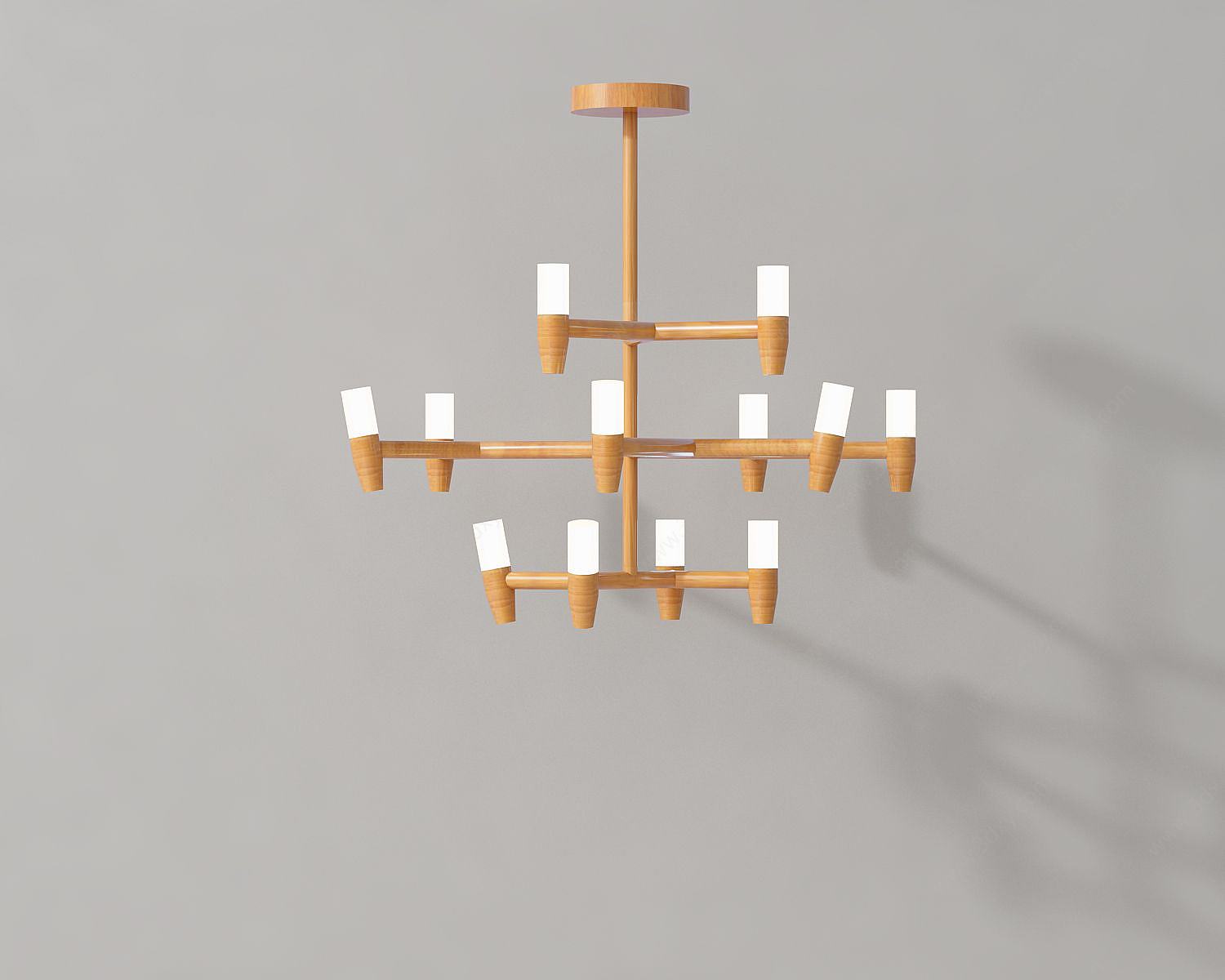 创意实木吊灯3D模型