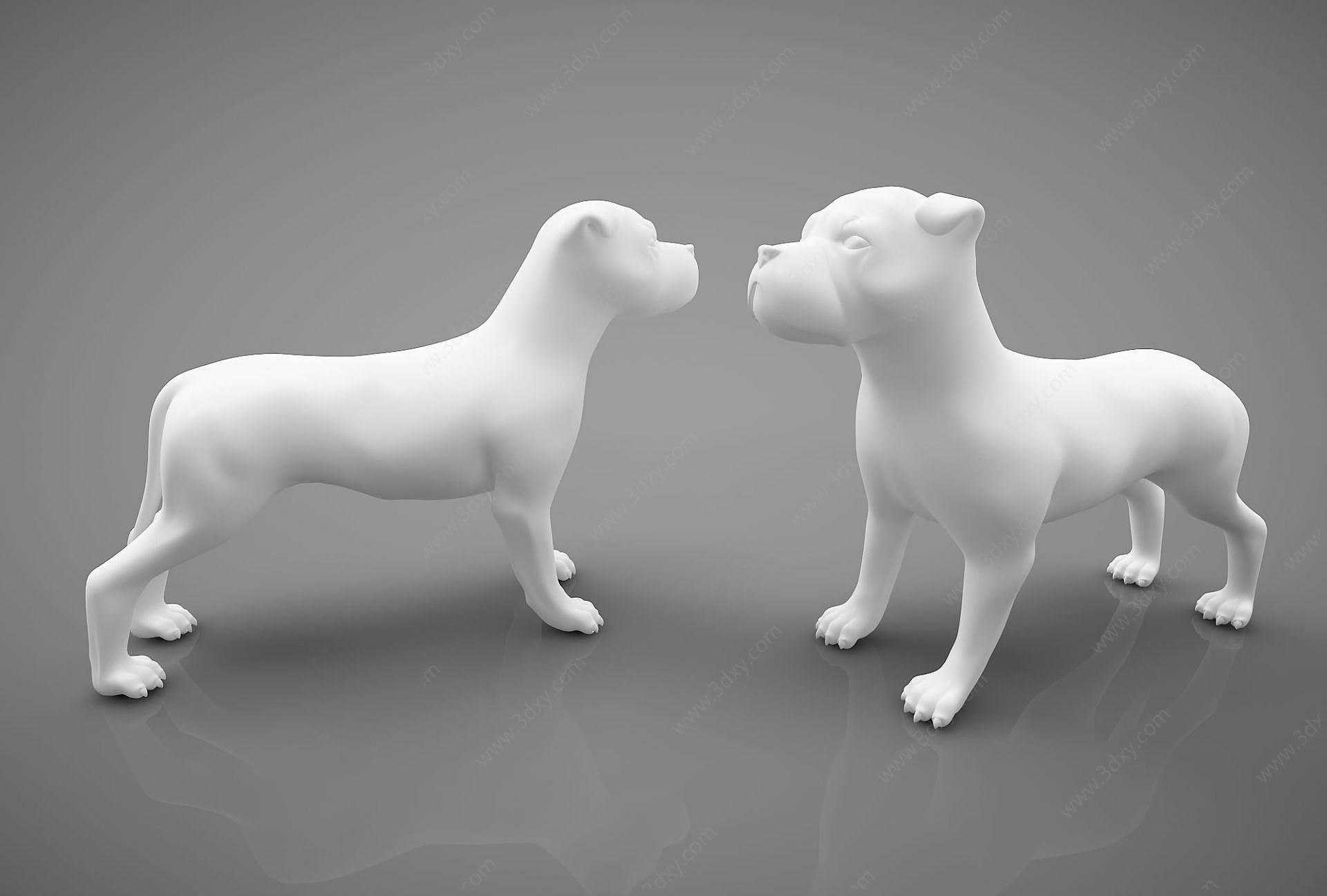 动物狗陶瓷摆件3D模型