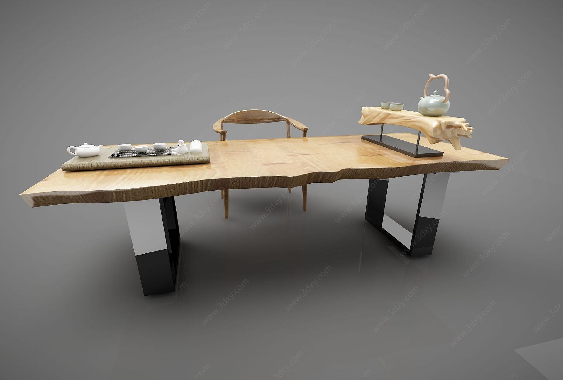 新中式风格茶桌3D模型