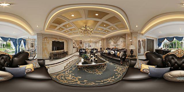 欧式客厅餐厅3D模型