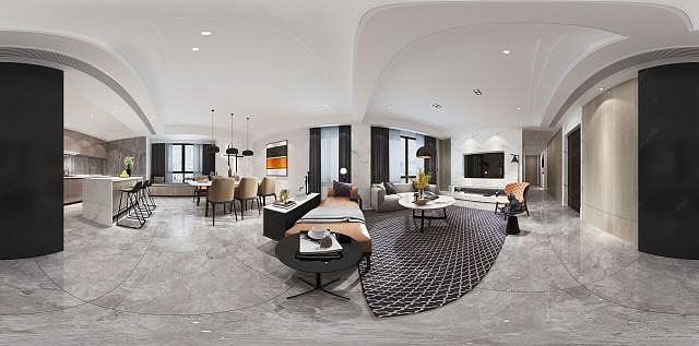 现代客餐厅空间3D模型