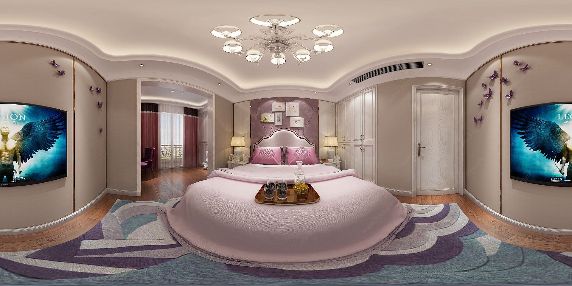 欧式卧室双人床3D模型