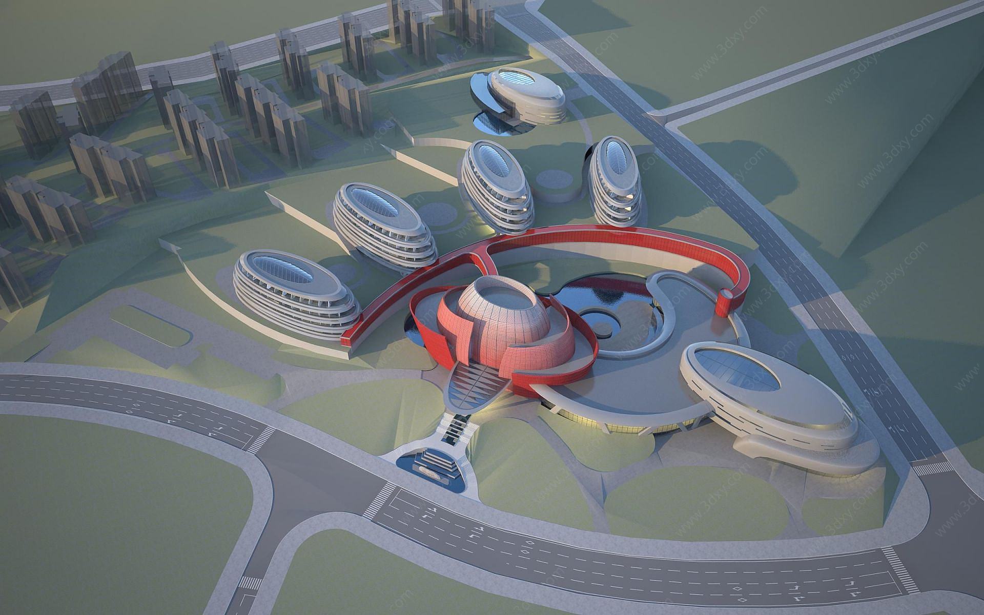 酒店会所规划3D模型