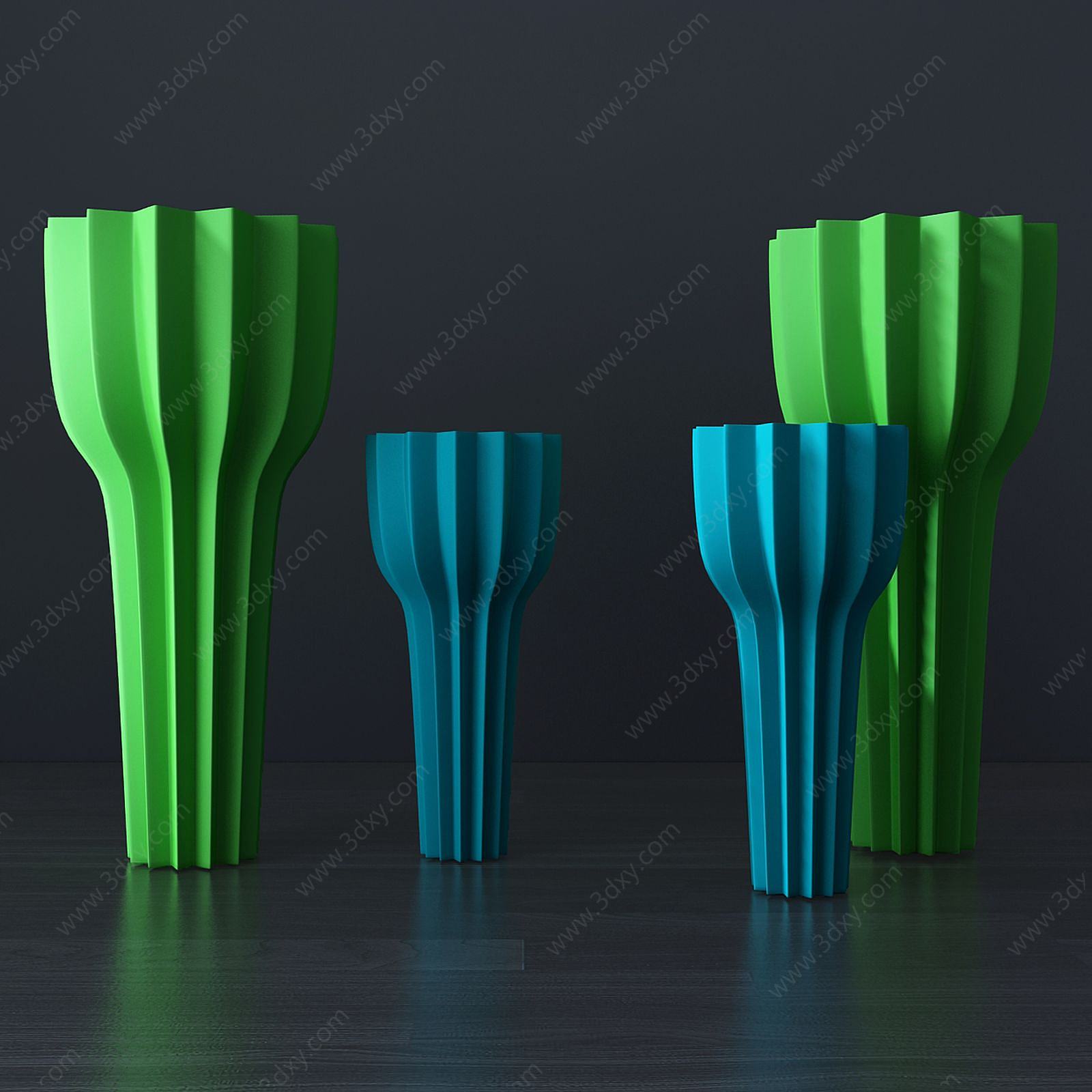 折扇式花瓶3D模型