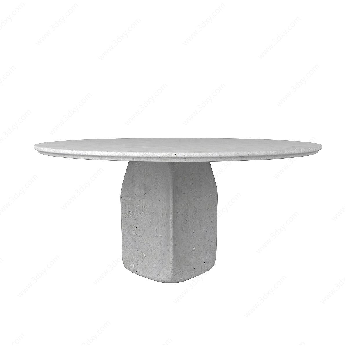 石头圆桌3D模型