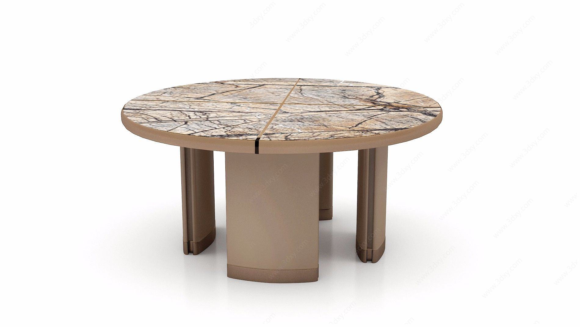 豪华圆桌餐桌3D模型