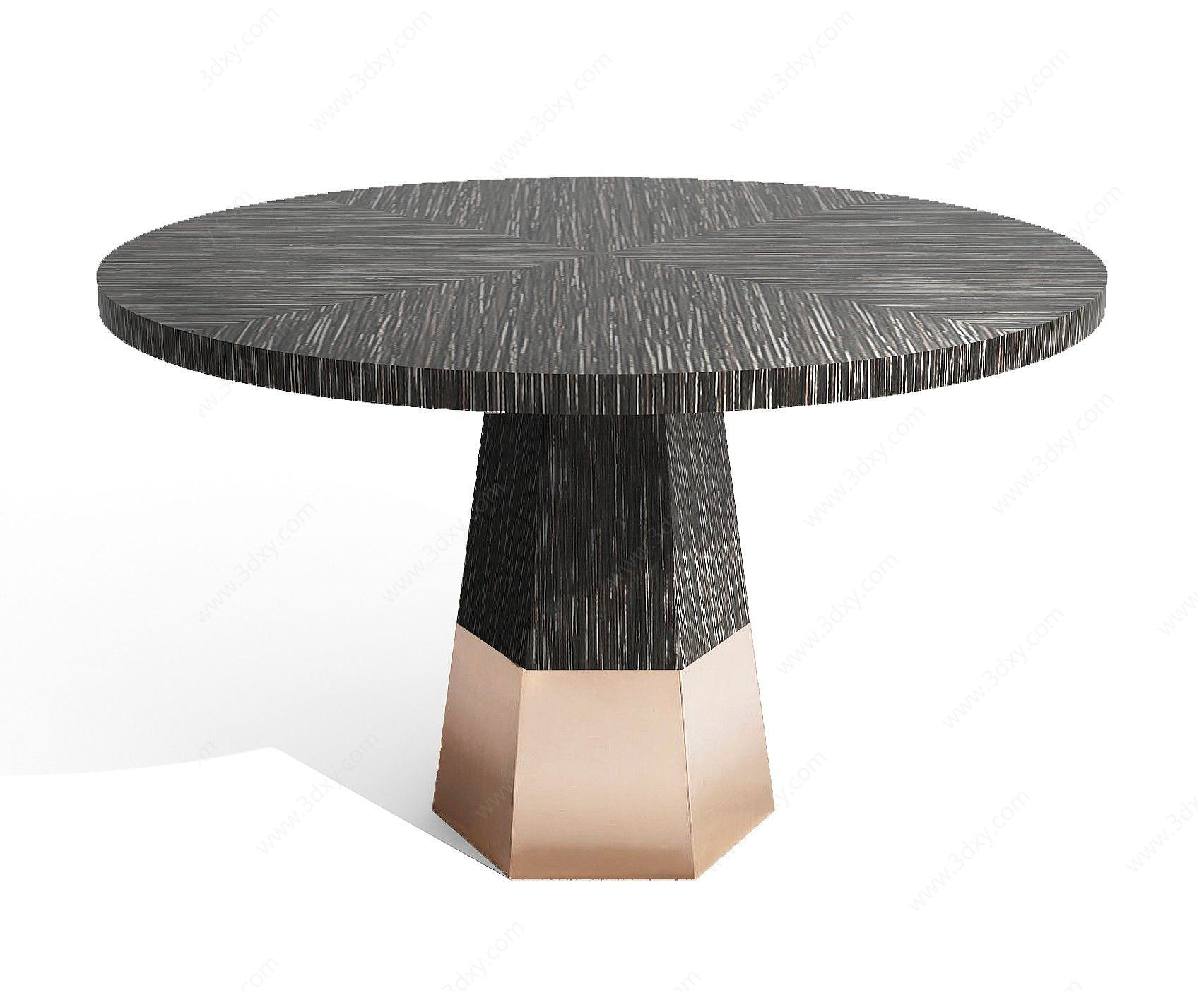石面圆桌3D模型