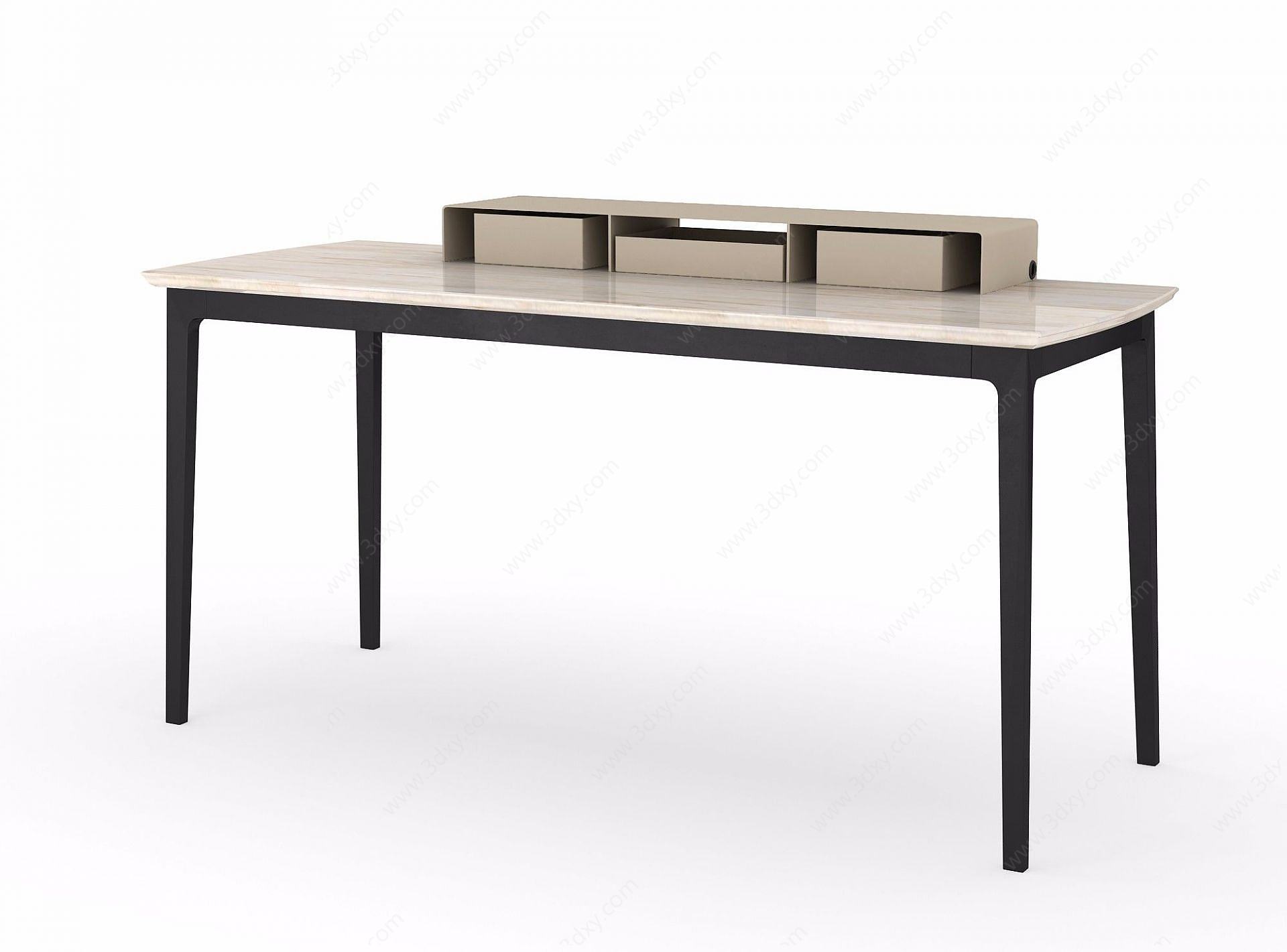 书桌长桌3D模型