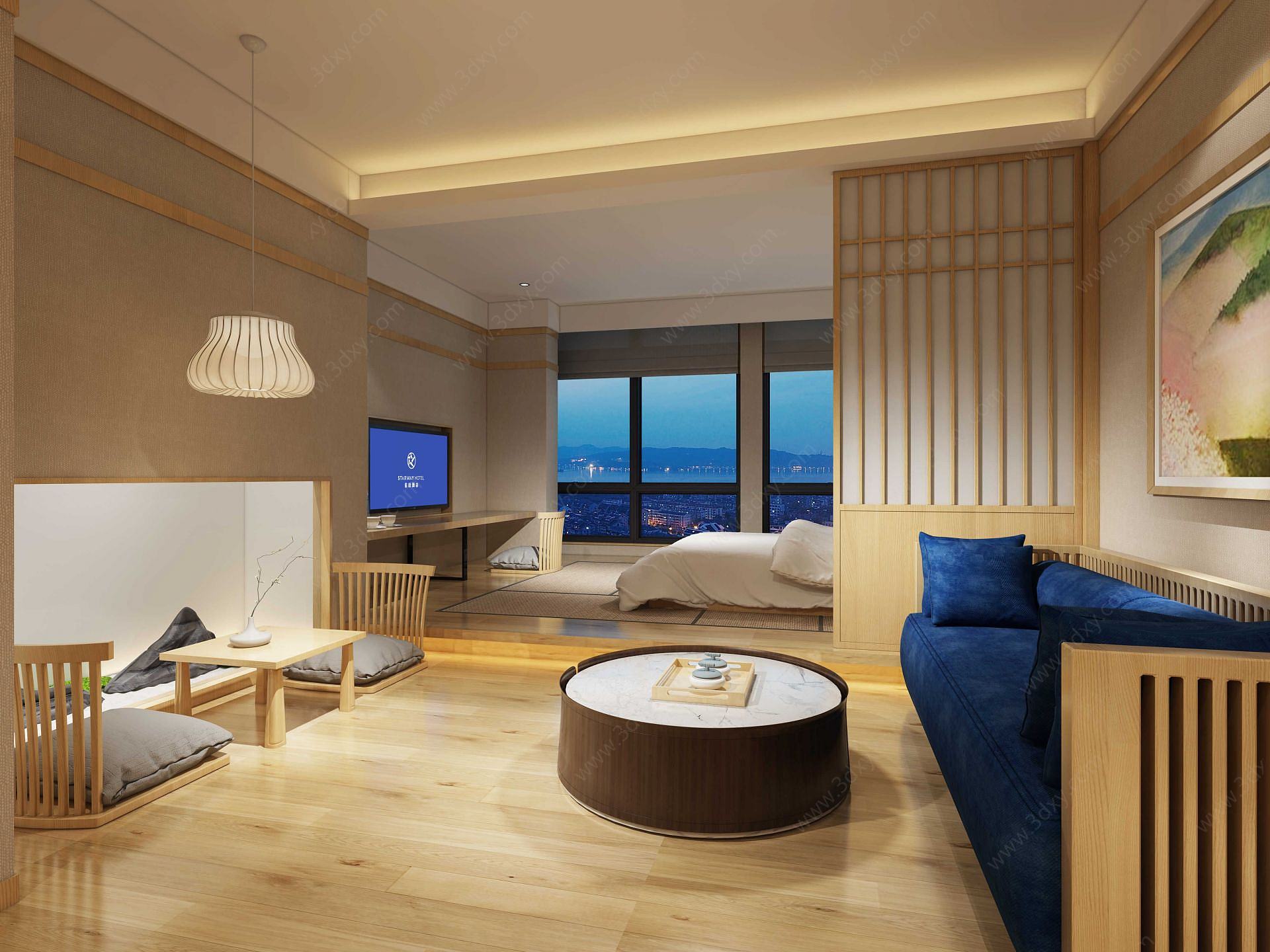 日式酒店客房3D模型