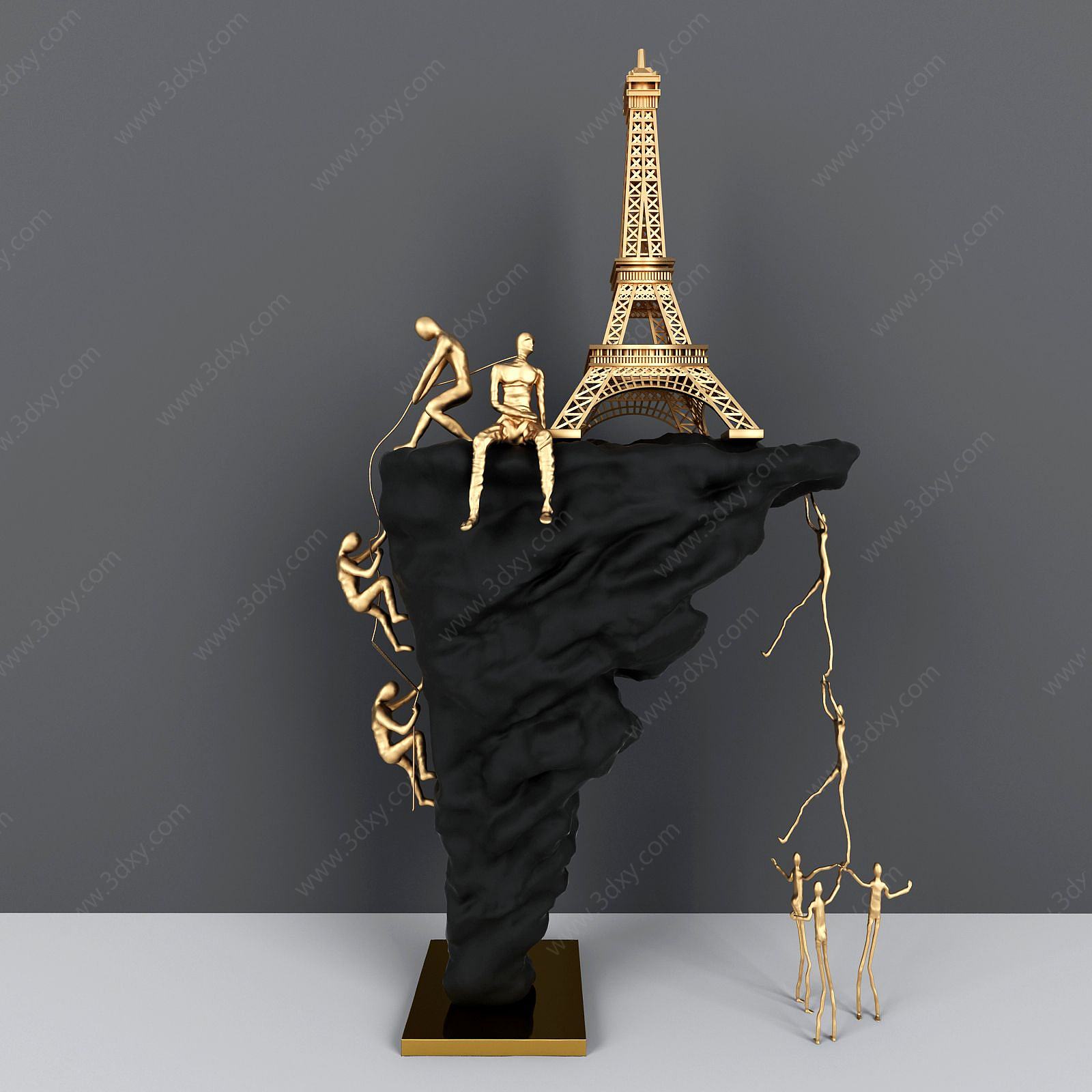 攀登者雕塑摆件3D模型