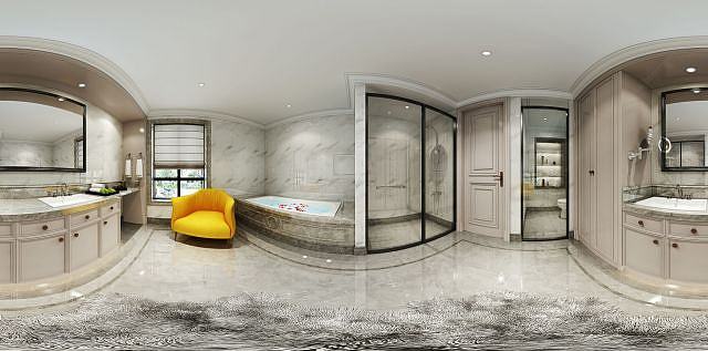 美式浴房浴缸3D模型