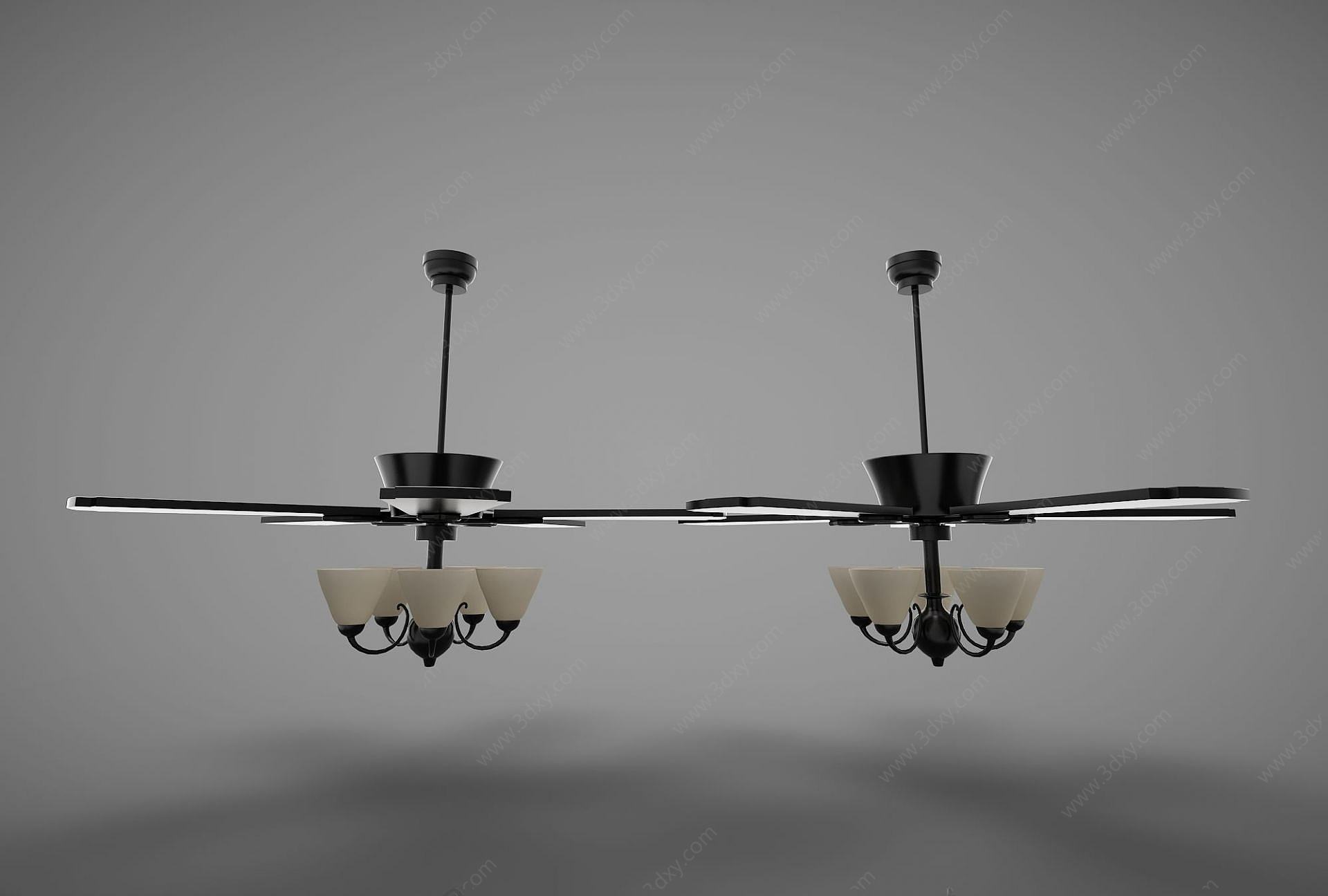 现代风扇吊灯3D模型