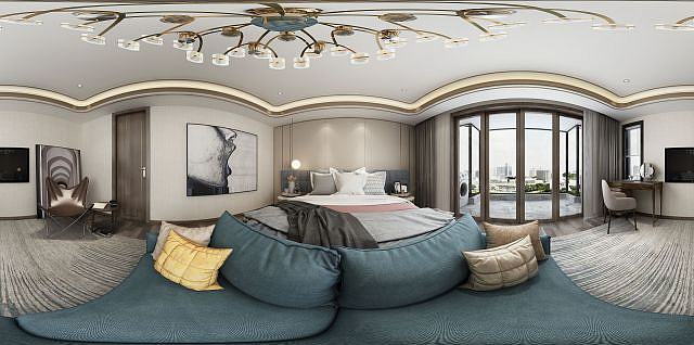 简约卧室双人床3D模型