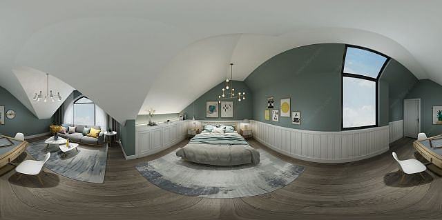 现代卧室客厅3D模型