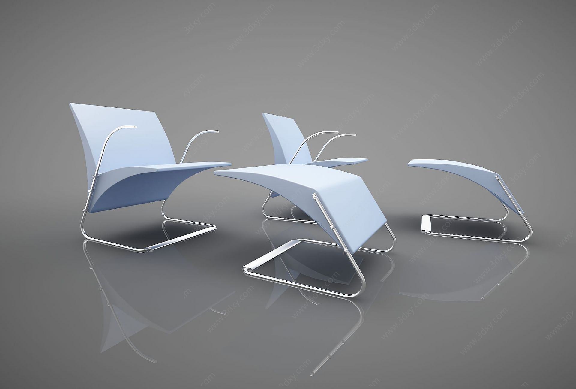 创意座椅组合3D模型