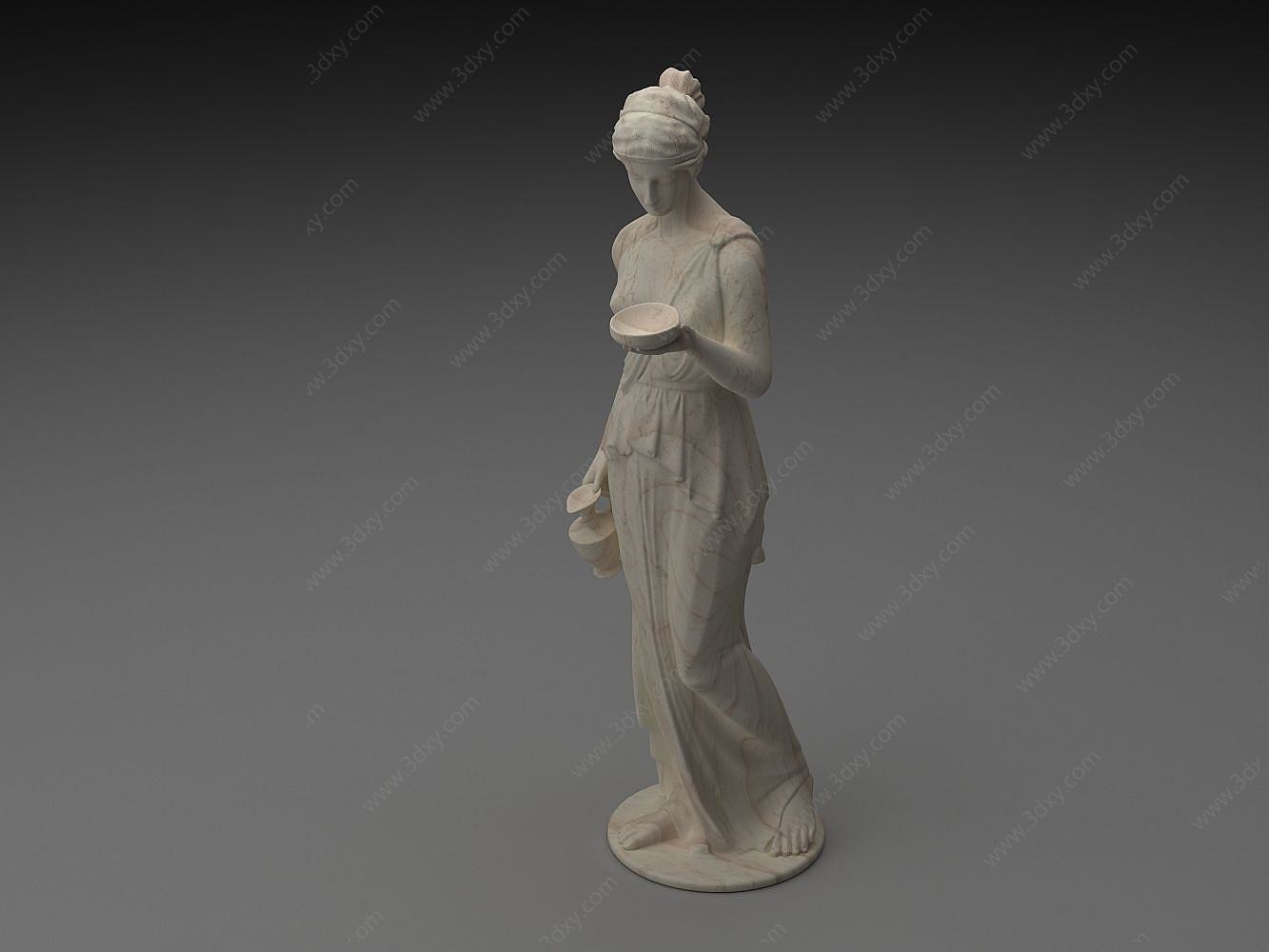 人物雕塑摆件3D模型