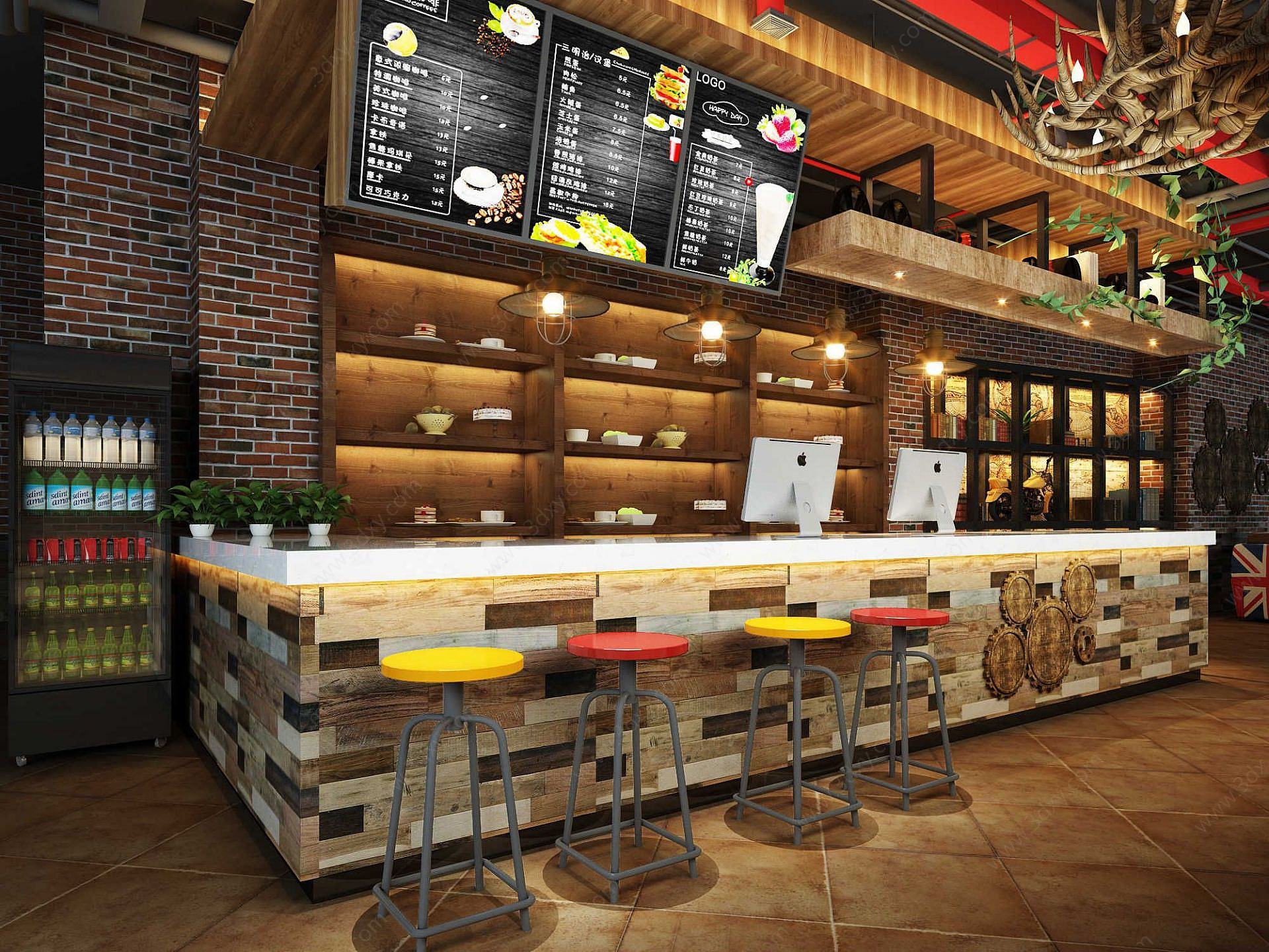 咖啡馆、面包房3D模型