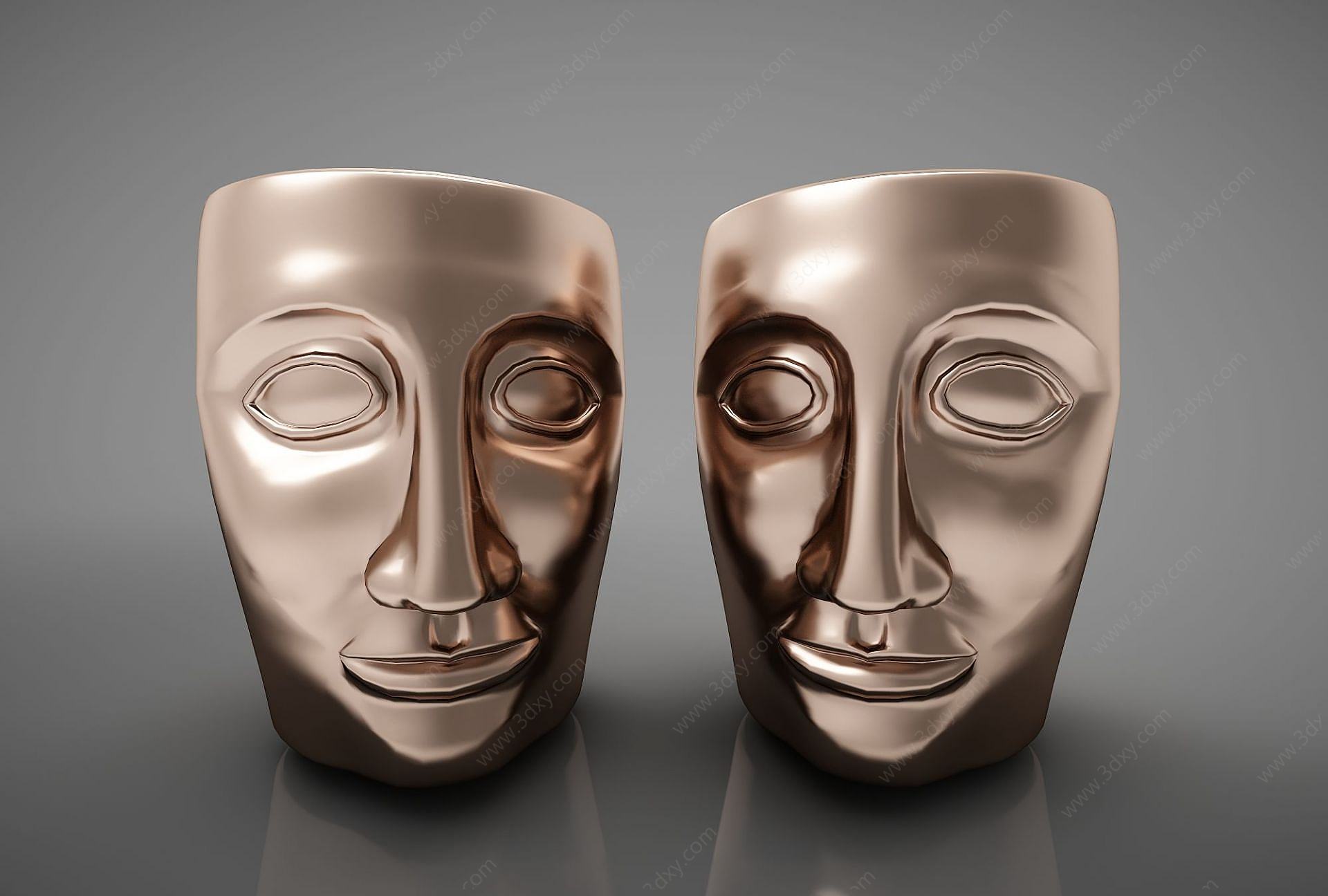 现代人脸装饰品3D模型