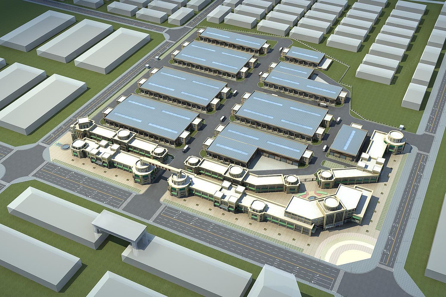 商贸城规划3D模型