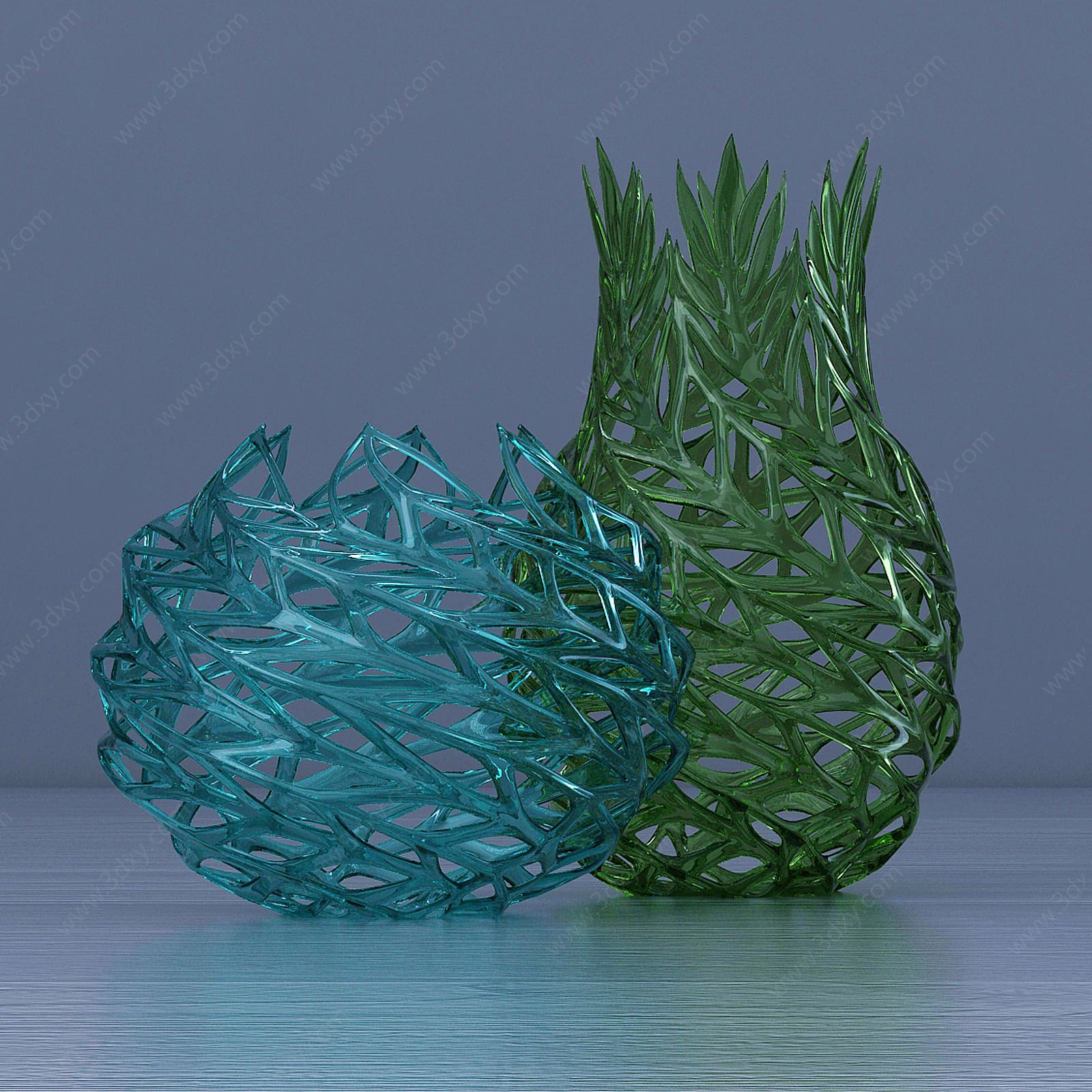 编织花篮花瓶3D模型