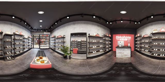 现代风格鞋店3D模型