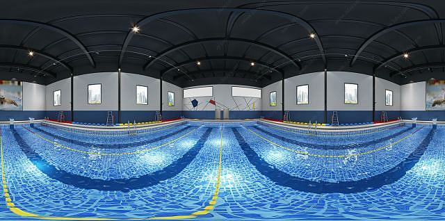 现代风格游泳池3D模型
