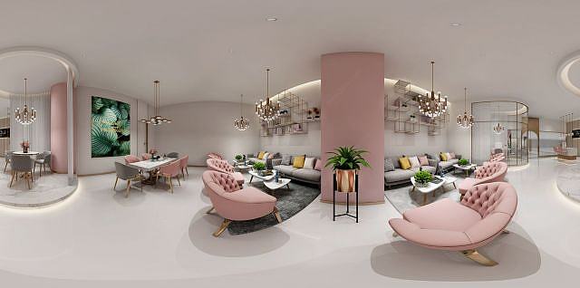 现代美容休息室3D模型