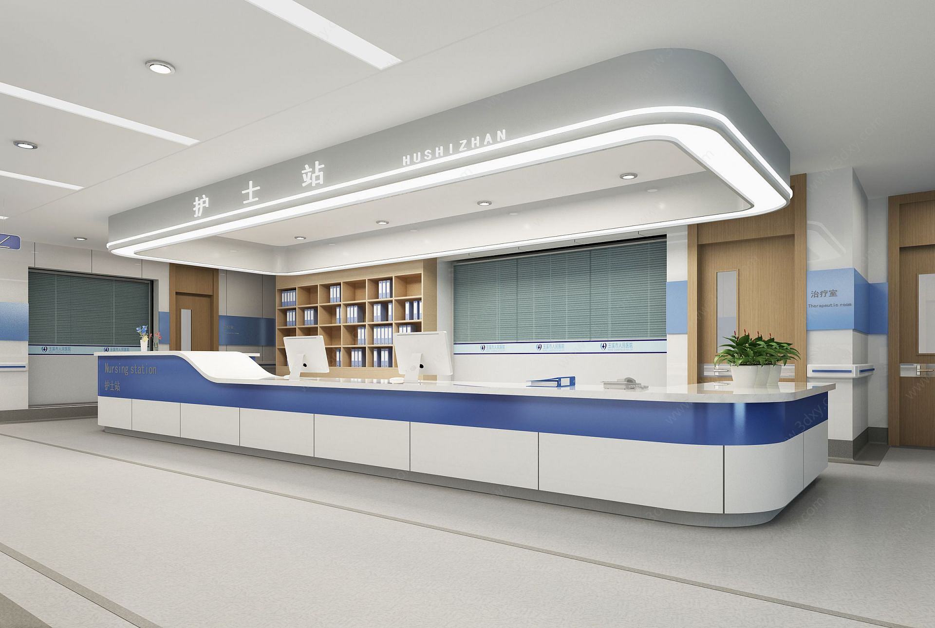 现代护士站3D模型