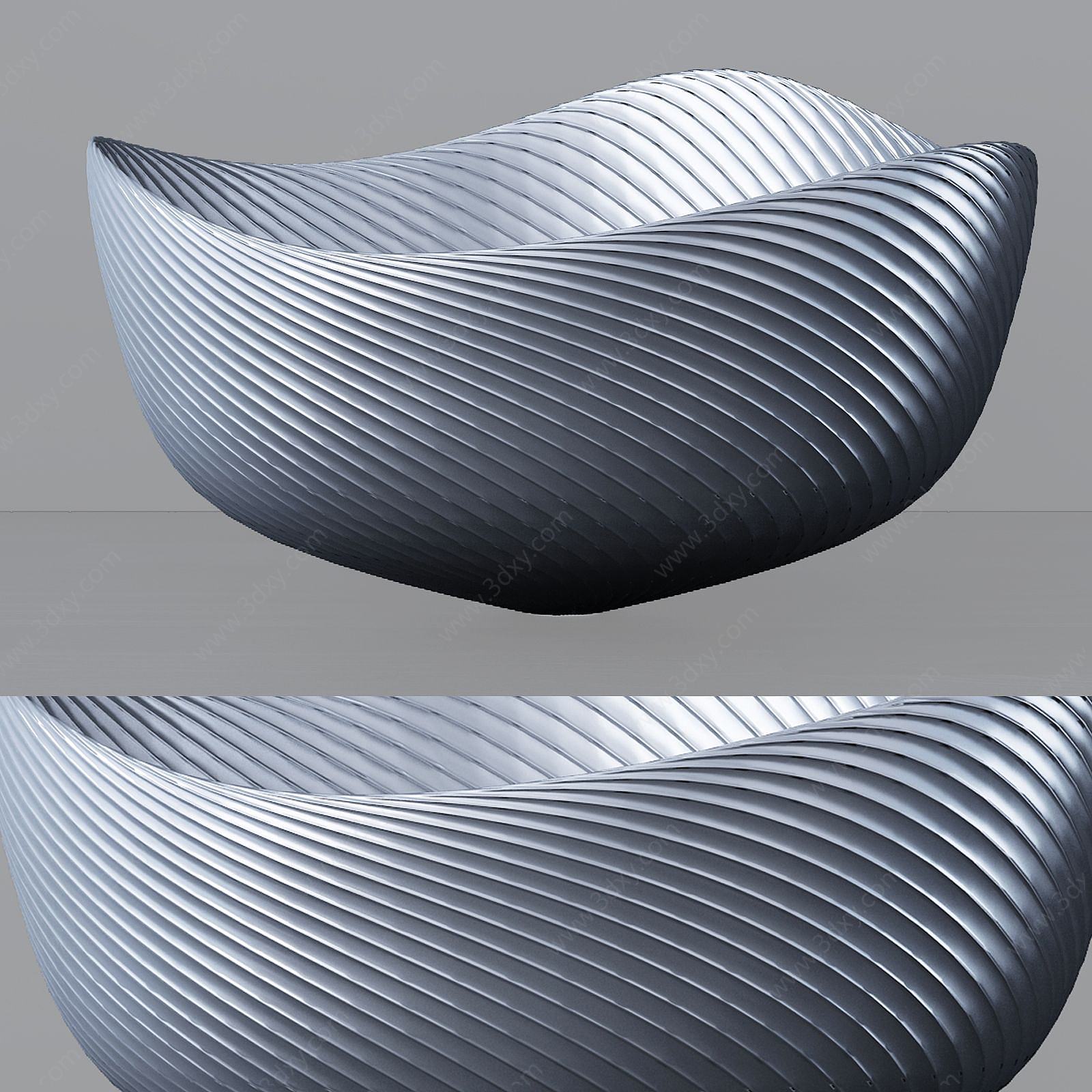 贝壳式花盆器皿3D模型