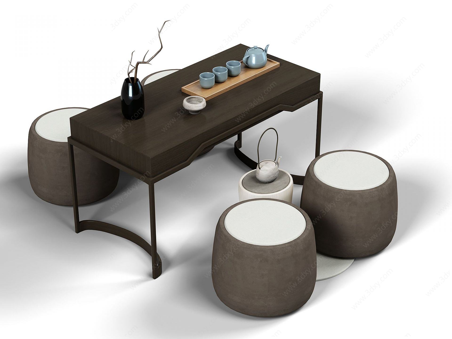 现代茶桌3D模型