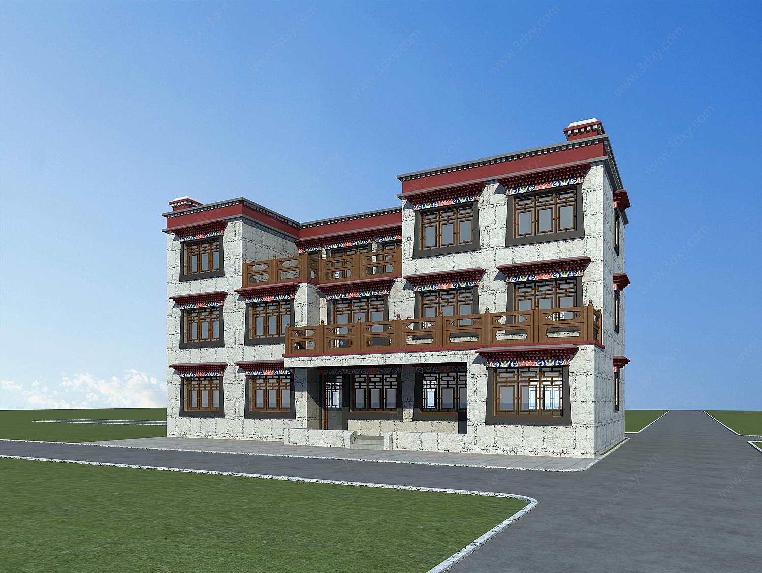藏族别墅3D模型