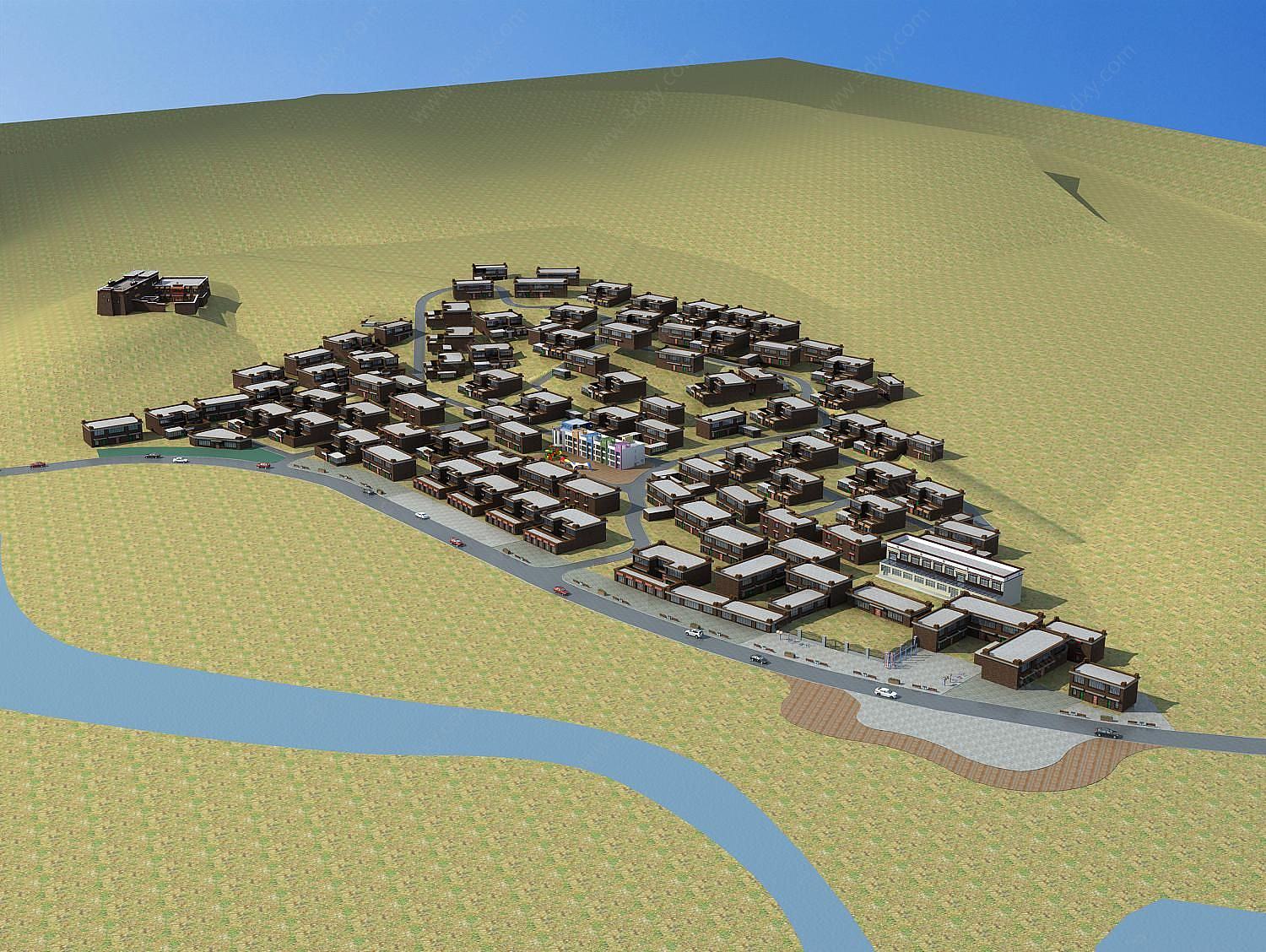 藏族村庄规划3D模型