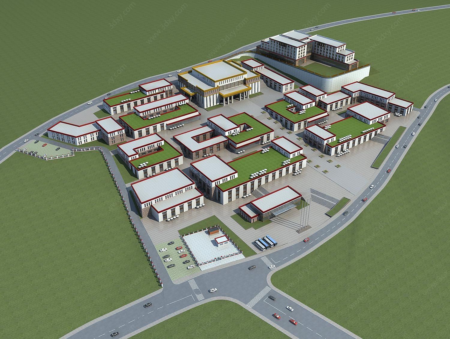 藏族商业街规划3D模型