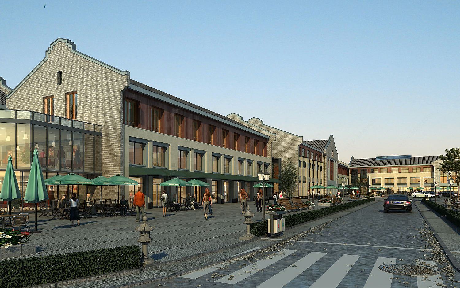 中式商业街道3D模型