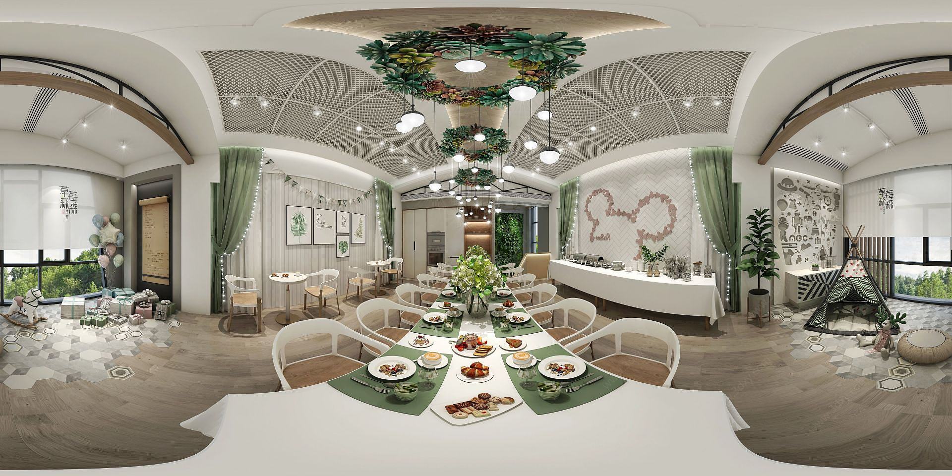 休闲餐厅全景3D模型