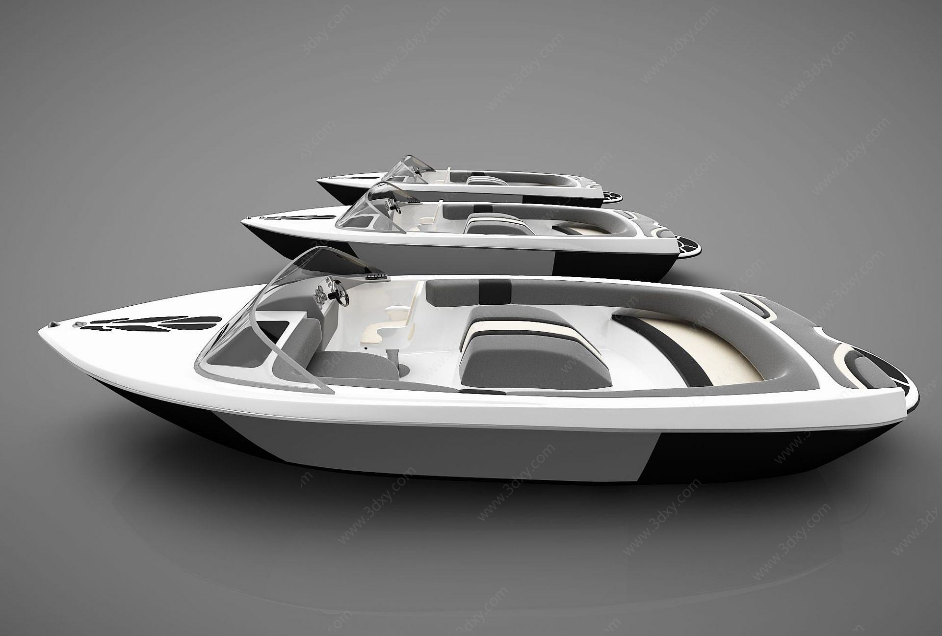 小船组合3D模型