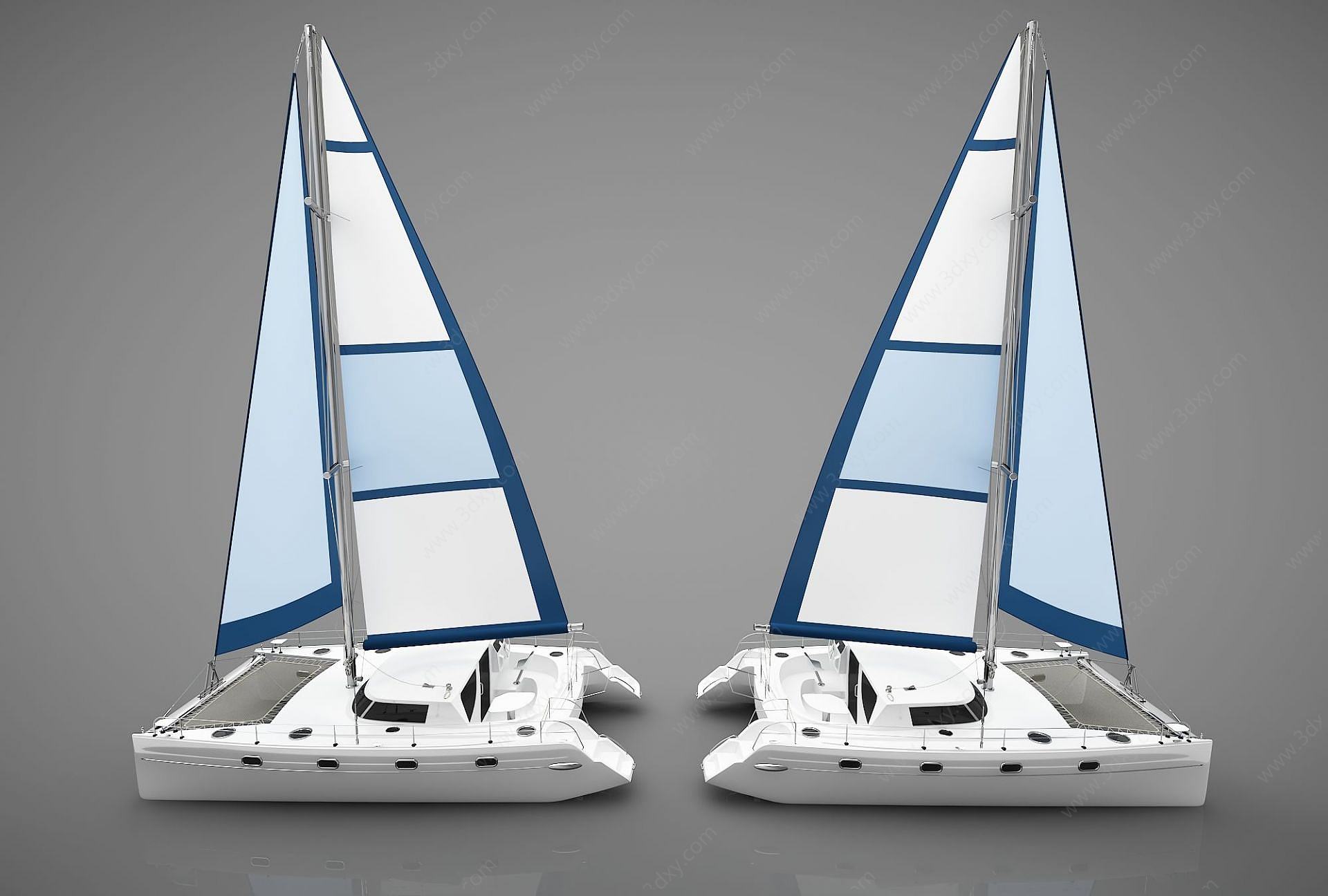 现代帆船3D模型